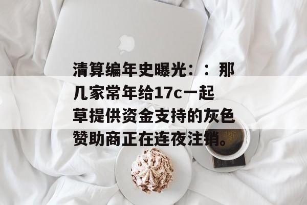 清算编年史曝光：：那几家常年给17c一起草提供资金支持的灰色赞助商正在连夜注销。